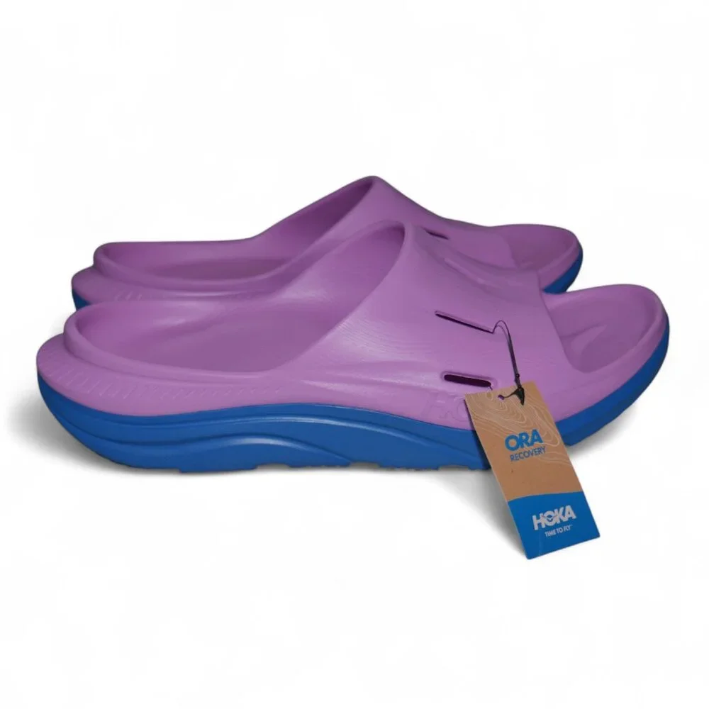 HOKA Ora Unisex Recovery Slides 3 Mens Size 13 Womens 15 Purple/Blue NWT